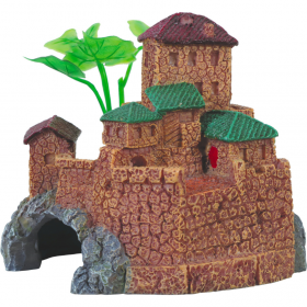 Декоративна фигура за аквариуми Zolux VILLAGE MEDIEVAL PM средновековно селце с мост